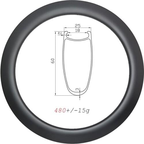 480g Ultralight 60mm deep all road gravel carbon rims 700C clincher disc 25mm wide 18mm inner wide 16-32H UD 3K 12K matte glossy