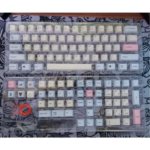 130Pcs PBT Dye-Sub Keycaps With Puller For 61/64/87/96/104 Key GH60 RK61 Annie Pro Joke Custom Mechanical Gaming Keyboard