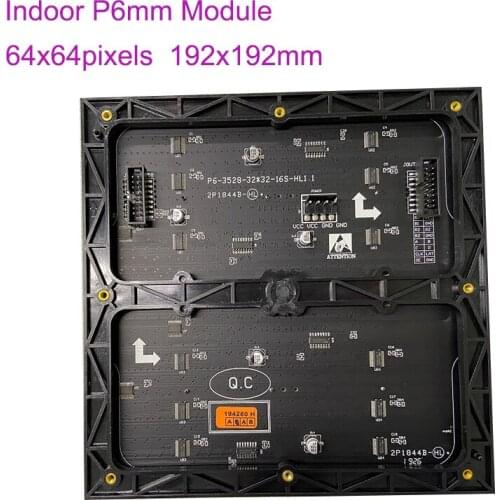 Indoor SMD 3528 P6mm 192x192mm led display module video wall panels 32x32 dots led billboard video wall