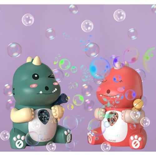 Dinosaur Bubble Machine Full Automatic Blowing Bubble Spray Humidifying Toys With Sound And Light Effect Leakage Free Blower Toy