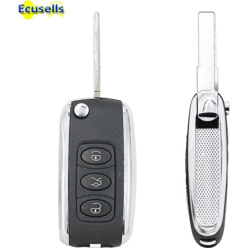 For Bentley Style Modified Flip Remote Key Shell 3 Button for VW Volkswagen B5 Remote key shell with uncut HU66 Silver Side