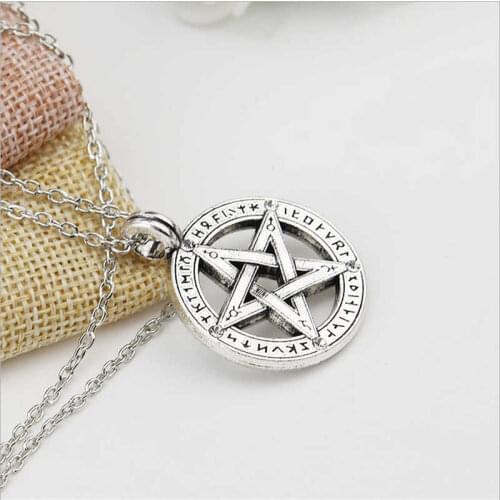Fashion Star Supernatural Pentacle Amulet Necklace Pentagram Men Gifts Jewelry