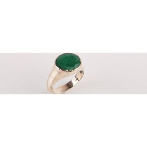 UM US JEWELRY Emerald Cubic Zirconia 925 Sterling Silver Men Ring