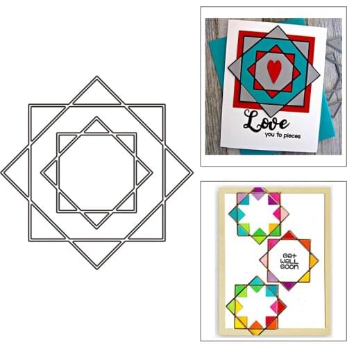 2021 New Square Nesting Frame Metal Cutting Dies For DIY Craft Making Layered Greeting Card Album and Scrapbooking No Stamps Set