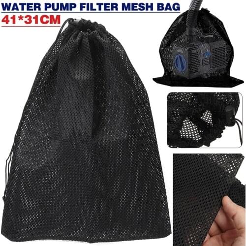 Pump Filter Mesh Bag Filter Black Polyester Large Pump Mesh Bag For Outdoor Pond Biofilter Aquarium Filtration