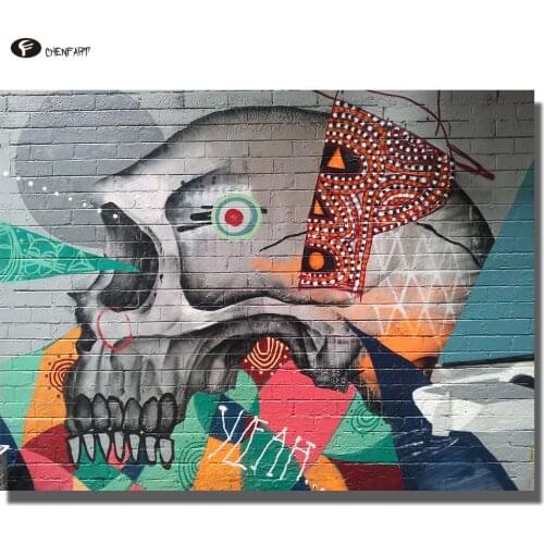 CHENFART Canvas Prints Sugar Skull Wall Pictures for Living Room Modern Wall Art Posters and Prints no Frame