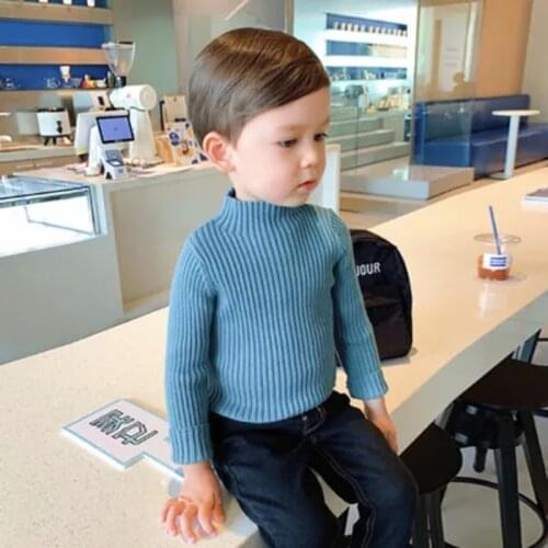 New 2021 Baby Boys Girls Sweater Kids Pullover Solid Color Cotton Knitwear Sweater Brand Cotton Long-Sleeve Children Knit Tops
