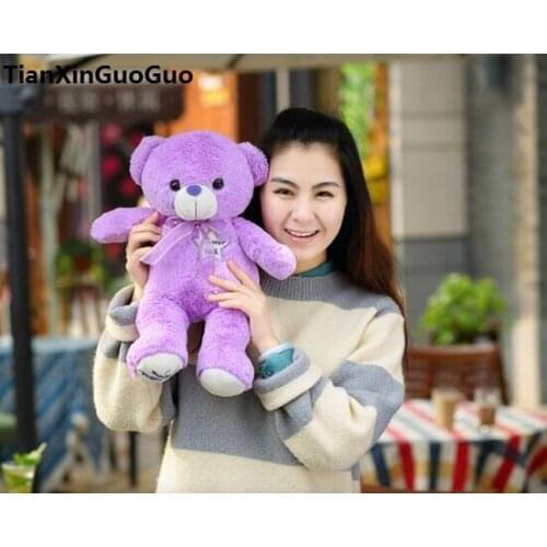 New arrival purple teddy bear about 45cm plush toy soft doll birthday gift h1437