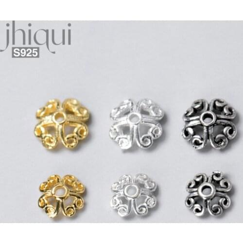 10pcs/LOT 6/8mm 925 Sterling Silver Hollow Out Beads Caps for DIY Jewelry Making Jewelry Finding Accessories