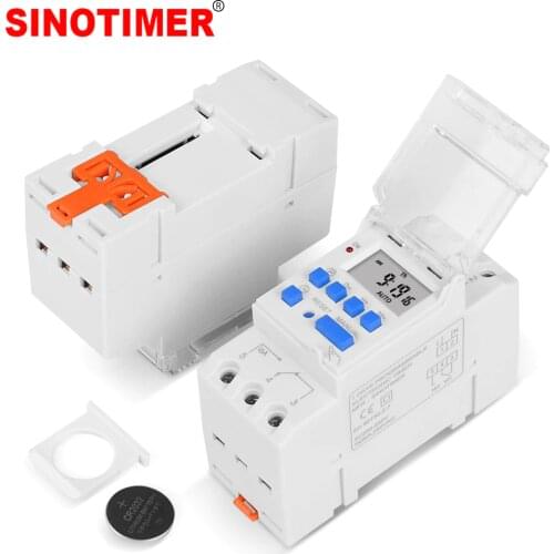 TM919 5V 12V 24V 110V 230V Weekly 7 Days Programmable Digital Time Switch Relay Timer Control 16A Din Rail Mount