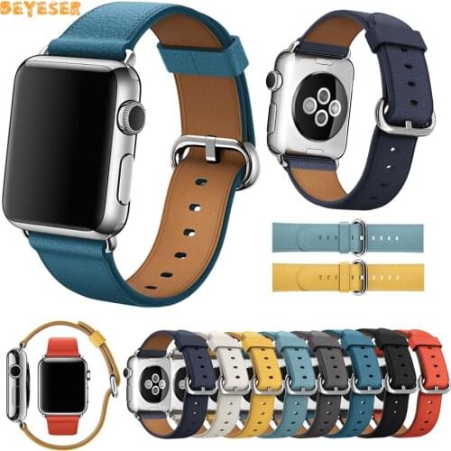 Fashion Soft Genuine Leather Strap For Apple Watch 38mm 40mm 42mm 44mm High Quality Replacement Wristband Bracelet Accessories