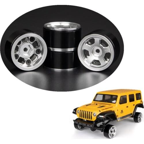 Rc Car AXIAL SCX24 90081 C10 Option Part 4Pcs/Sets Aluminum Alloy Wheel Hub Rims For 1/24 Scale Model Toy Cars