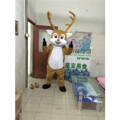 Christmas Reindeer Costume Mascot Deer Cosplay Festival Party Adult Unisex Dress Birthday Cartoon Character Mascot Costume Gift