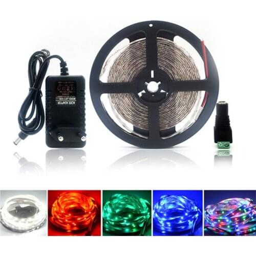 LED Strip LED Light RGB SMD5050 Flexible led Stripe waterproof 1M 2M 3M 4M 5M tape diode DC12V+ Adapter EU/US use for Bed light