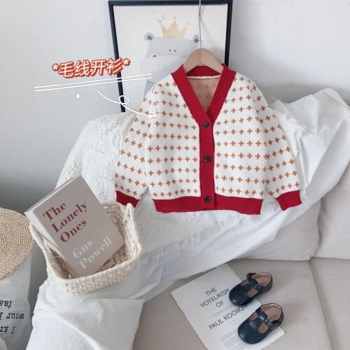 Long Sleeve New Flowers Spring Autumn Girls Sports Knitting Cardigan Buttons Kids Teenagers Coat children Clothing