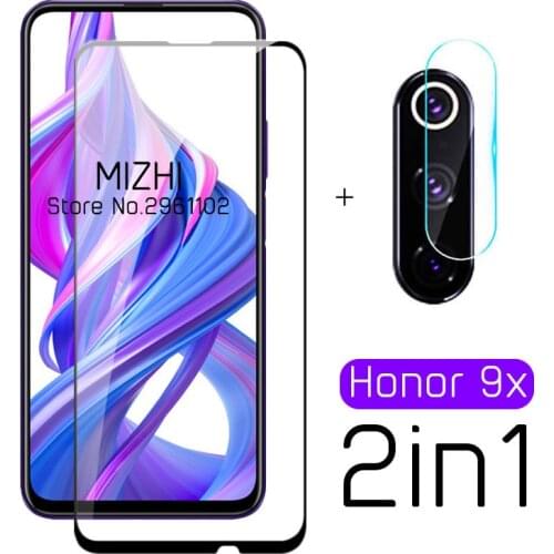 2 in 1 honor 9x glass for huawei honor 9x stk-lx1 global camera lens protector on huwei honer 9 x x9 premiun glass honor9x film