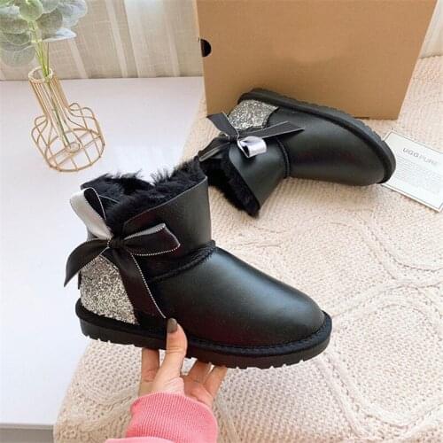 Top Quality Natural Wool Snow Boots Shoes Women Real Sheepskin Womens Genuine Sheepskin Women Boots Women Shoes Flats Shoes
