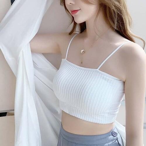 Women Sexy Tube Top Korean Sling Stripe Breast Wrap Bra One-Size Girls Student No Steel Ring Underwear Soft Bustier Bandeau