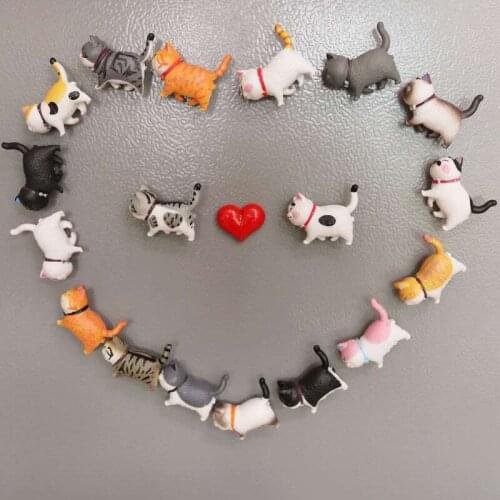 10PCS/Set Cute Kitty Cat Fridge Magnet 3D Cat Magnetic Paste Creative Animal Refrigerator Stickers Home Decorations