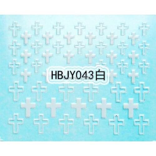 2PCS HBJY043-White Nail Art Cute Cross Sticker Nail Art Sticker