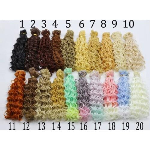 20*100cm Screw Curly Hair Extensions for All Dolls DIY Hair Wigs Heat Resistant Fiber Hair Wefts