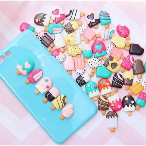 30Pcs Candy Ice Cream Supplies Charm Resin Slime Toys Accessories DIY Phone Case Decoration Handmade Craft Ornament Girls Toys