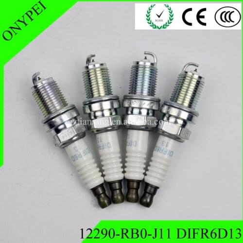 4pcs 12290-RB0-J11 DIFR6D13 Spark Plugs For Honda CR-Z 2012-2016 1.5L L4 12290RB0J11 DIFR6D13