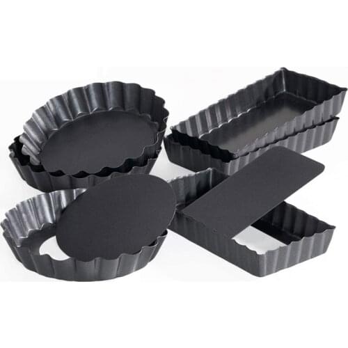 6 Pack Tart Quiche Pan Set,Nonstick Removable Loose Bottom Mini Heavy Duty Fluted Pie Cheesecake Molds