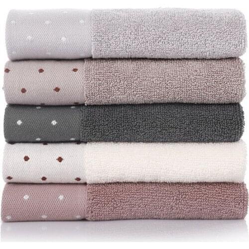 34x34cm 100% Cotton Absorbent Dot Pattern Solid Color Soft Home Bathroom Square Face Towel