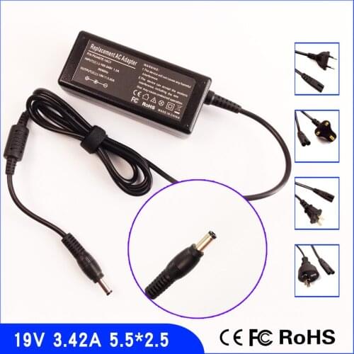 19V 3.42A Laptop Ac Adapter Power Charger + Cord for Toshiba Satellite L455-S5000 L455-S5975 L455D-S5976 L510-ST3405 L30-10V