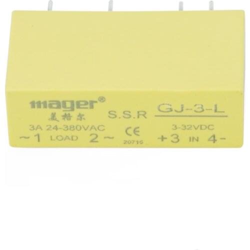 Free shipping 2pc High quality 3A Mager SSR DIP DC-AC solid state relay DC control AC GJ-3-L 3A 380V