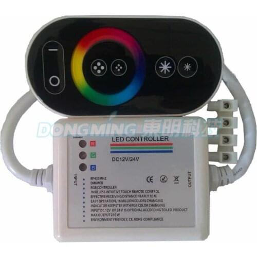 Free FEDEX led rgb Touch controller DC12V 216W Panel RF Wireless Touch LED Dimmer RGB Remote Controller for led strip led module