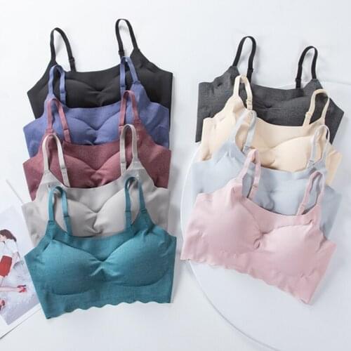 Push Up Seamless Bras One Piece Bras Female Underwear Women Removable Padded Brassiere Sleep Comfortable Bralette No Trace