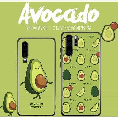 Tempered Glass Case For Huawei Honor 7A 8A 8C 9i 10i 20i Cartoon Hard Cover For Honor Note 10 Play Magic 2 Avocado Couqe Capa