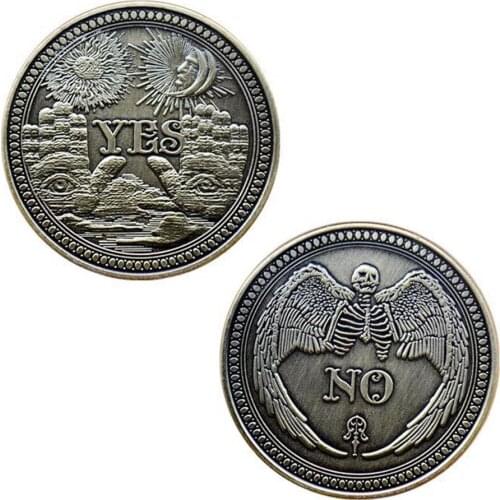 Yes/No Ouija Gothic Prediction Decision Coin All Seeing Eye or Death Angel Nickel USA Morgan Dollar Coin