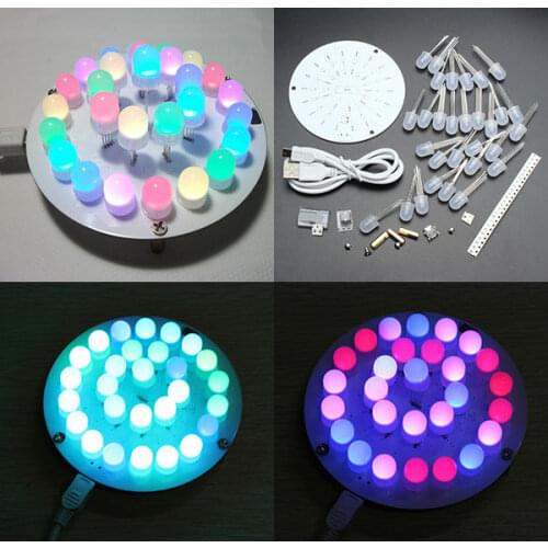 DIY WS2812 Full Color RGB LED Touch Keys Aurora Towers Kit Module Crystal energy ring tower