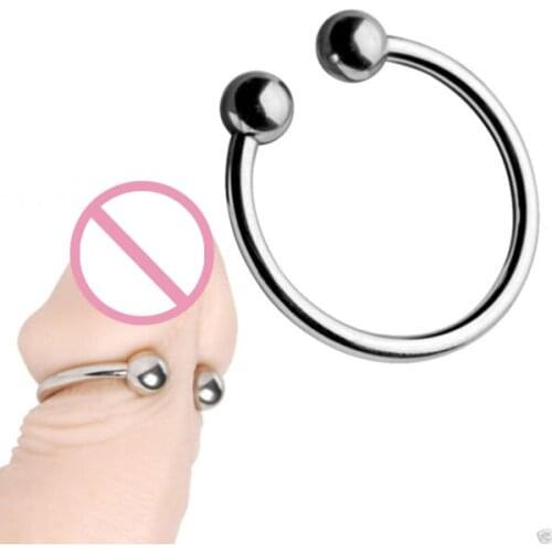 Dual Ball Stainless Steel Cock Head Glans Penis Ring Sex Increase Orgasm Sex Products for Men 30X8mm EK-New