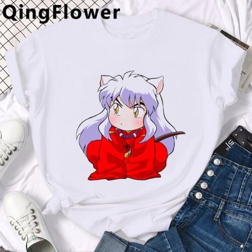 Feudal Demon Inuyasha Sesshoumaru Higurashi Kagome Anime t-shirt men aesthetic print plus size summer top clothes ulzzang