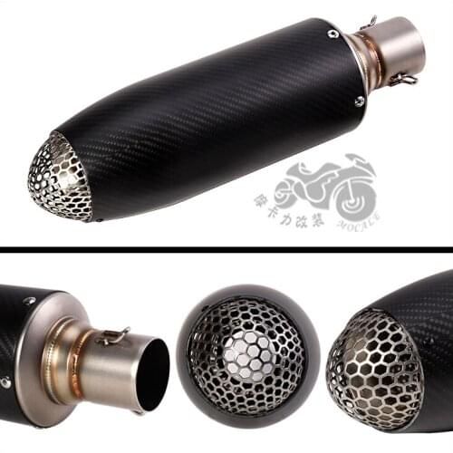 36-51MM motorcycle trachea carbon fiber mesh exhaust muffler straight row large row GSXR750 R6 ZX6R R34