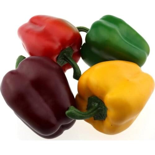 Gresorth 4pcs Artificial Lifelike Space Pepper Decoration Fake Vegetable Home Kitchen House Table Food Toy