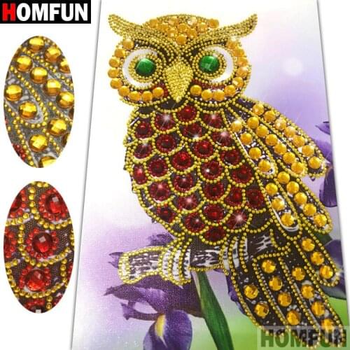 HOMFUN 5D Special Shaped Diamond Painting Cartoon Owl Handicraft Needlework 3d Drill 5D DIY Embroidery Decor Gift 20x30
