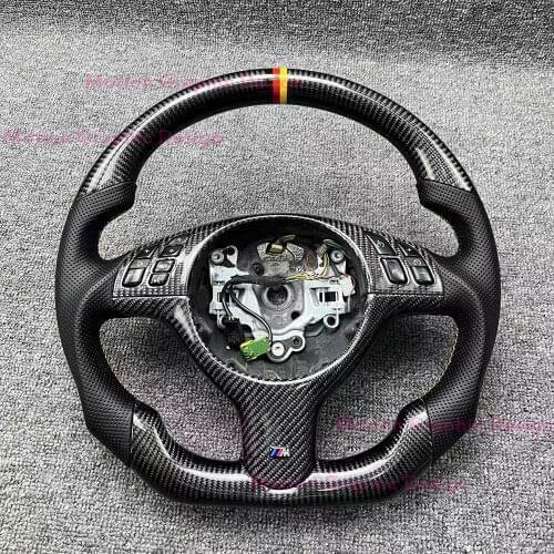 Customized Carbon Fiber Perforated Leather Steering Wheel For BMW E46 2000 2001 2002 2003 2004 2005 2006