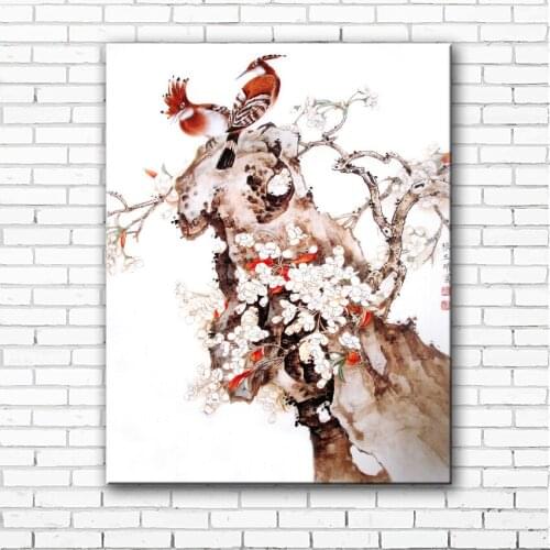 Chinese style birds plum blossom landscape canvas printings oil painting printed on canvas home wall art decoration picture