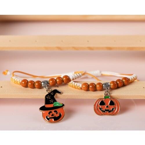 Cute Metal Drip Glaze Pendant Bracelet Hand-Wowen Gift Bracelets Bangles For women Girl Children Dropshipping #XN012