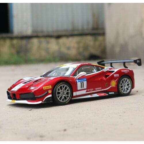1:24 Ferrari 488 Challenge 2017 Formula Alloy Racing Car Model Diecasts Metal Simulation Toy Car Model Collection Childrens Gift