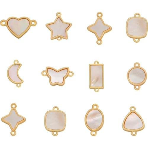 Fashion Heart Butterfly Star Moon DIY Charm Pendants Connectors Dangle Earring Necklace Making Wholesale Plated