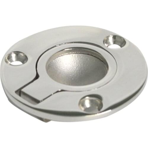 Marine Stainless Steel Boat Hatch Latch Flush Mount Lift Pull Ring Handle Boat Pull Round Silver