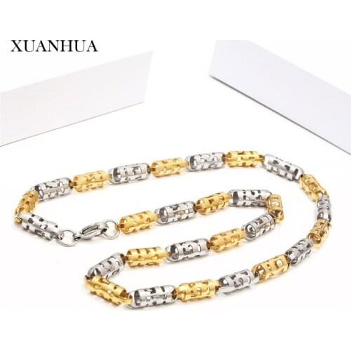 XUANHUA Unusual Goods Charms Necklace Bracelet Set Stainless Steel Jewelry Fashion Jewellery Accessories