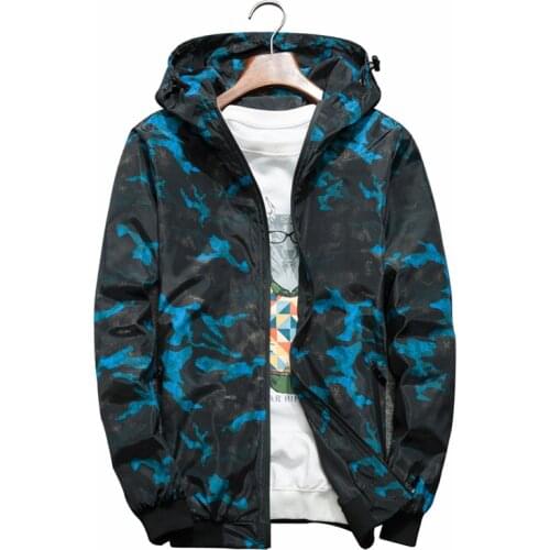 New Autumn Camouflage Mens Jacket Korean Youth Coat Men Hooded Casual Jackets Fashion Windbreaker Mens Clothing Zipper Coats