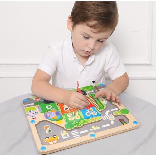 New hot Magnetic Maze Rolling Ball Toy Rubbish Sorting Maze Child Early Education Parent-child Toy gift P131